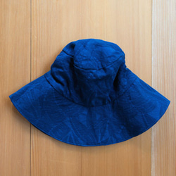 有機棉太陽帽【靛藍染料/植物編織紋】 第5張的照片