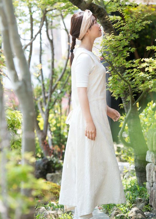 Organic Cotton 2Way　ロングワンピース【ボタニカル生地】