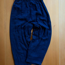 有機棉三重紗布藍染三重紗布寬鬆褲 第7張的照片