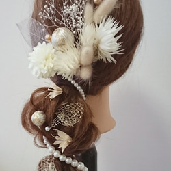 ドライフラワー髪飾り 3枚目の画像