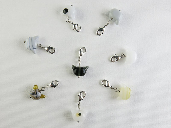 猫顔チャーム（定番柄） 1枚目の画像