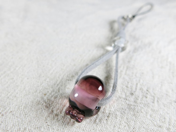 ストラップ（ドクロさん・ワイン） 2枚目の画像