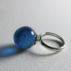 硝子玉リング（深海珠） 2枚目の画像