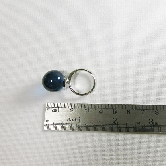 硝子玉リング（深海珠） 4枚目の画像