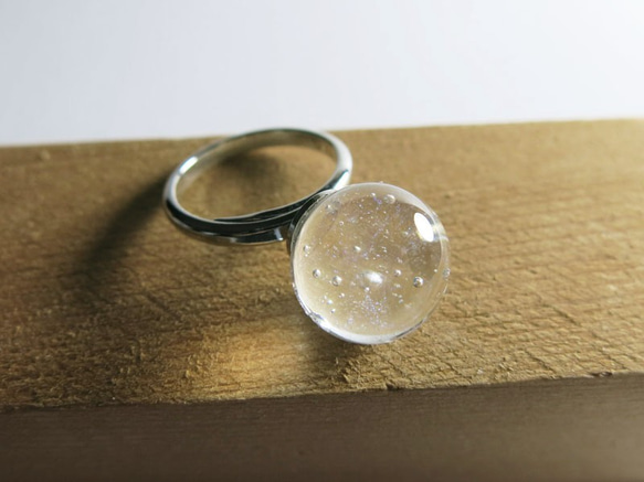 硝子玉リング（極光珠） 1枚目の画像