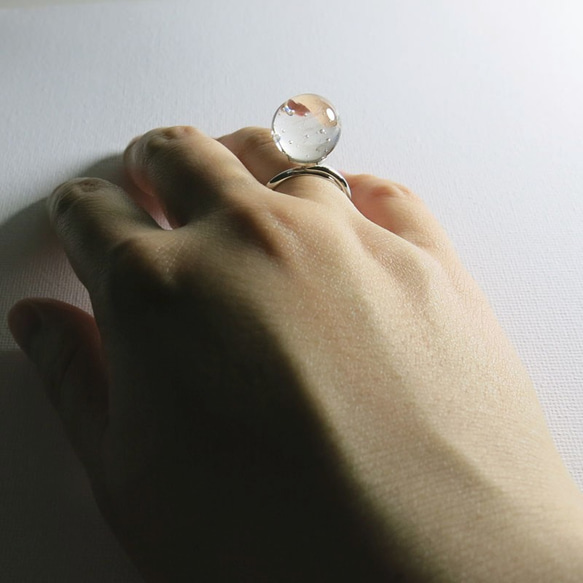硝子玉リング（極光珠） 5枚目の画像
