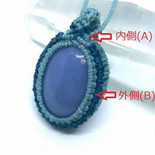 持ち込み石オーダー】マクラメ編みペンダント（ニ周編み）｜天然石