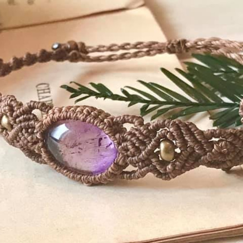 持ち込み石オーダー】マクラメ編みブレスレット｜天然石ネックレス｜紐