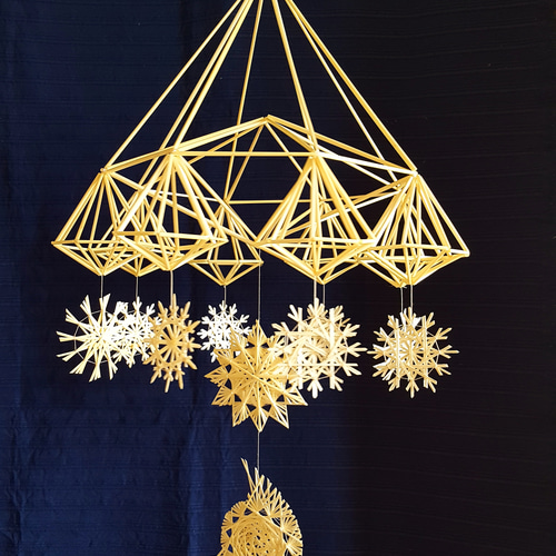 麦藁のスターヒンメリ (太陽・月・めぐる惑星) モビール Forest