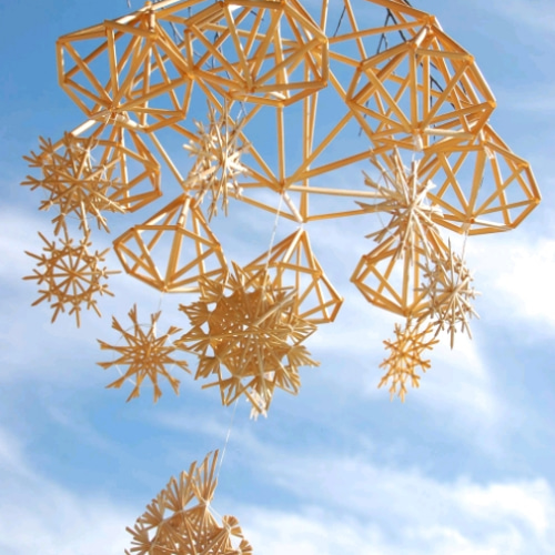 麦藁のスターヒンメリ (太陽・月・めぐる惑星) モビール Forest