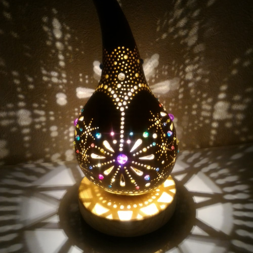 大きなひょうたんランプ♡ドイリーレース 薔薇 ♡シェイドのみ♡訳あり 大きなひょうたんランプ♡ドイリーレース 薔薇 ♡シェイドのみ♡訳あり