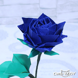魔法の薔薇①：青　(折り紙の薔薇の花) 5枚目の画像