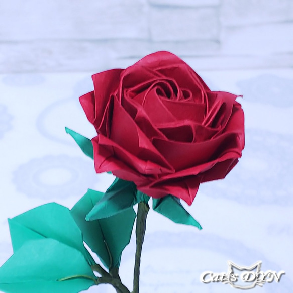魔法の薔薇①：赤　(折り紙の薔薇の花) 5枚目の画像