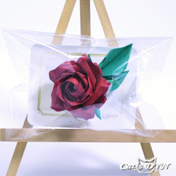 スワロフスキーを中心に薔薇のブローチ　(折り紙の薔薇の花) 6枚目の画像