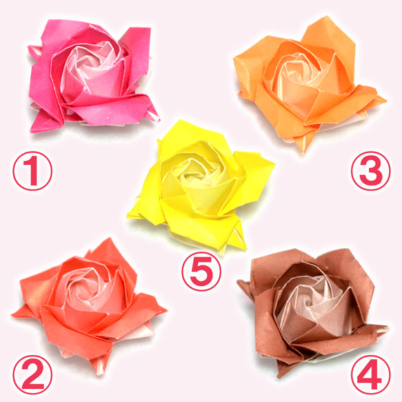 バラの花　グラデーション折り紙（ミニサイズ－６個）②【送料無料】 2枚目の画像