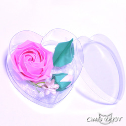 【未使用】MALERAS 　クリスタルアート　薔薇　フローラルファンタジーローズ 薔薇の花 クリスタルボックス(ハート) （折り紙の薔薇の花
