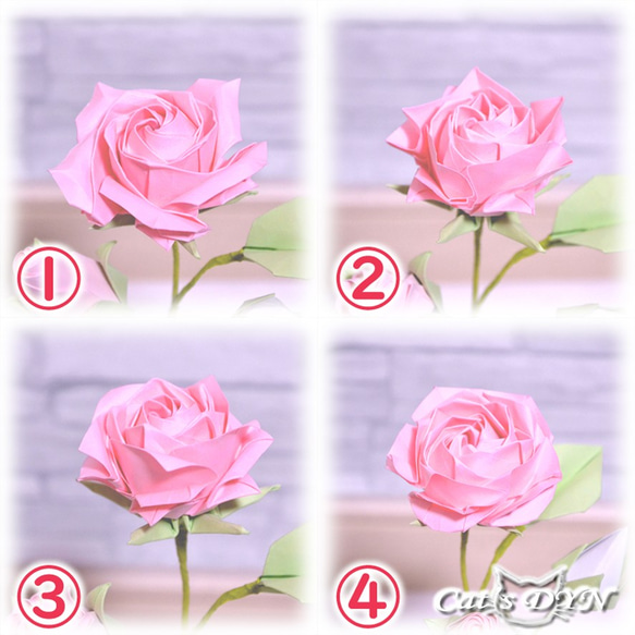 薔薇の花束：春バージョン　（折り紙の薔薇の花） 2枚目の画像