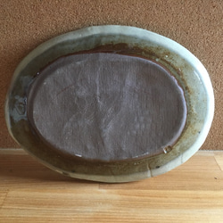 粉引 しのぎ手 楕円 パン皿 3枚目の画像