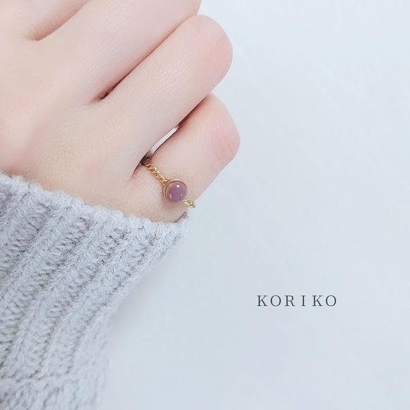 1号❤︎くすみパープルのピンキーリング❤︎【サージカルステンレス