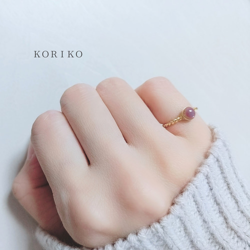 1号❤︎くすみパープルのピンキーリング❤︎【サージカル