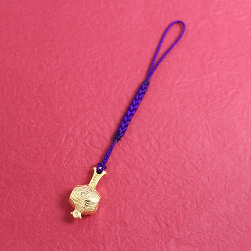 根付 黄銅・上質鍍金 小槌・こづち ゴールド 和装小物（帯・半襟