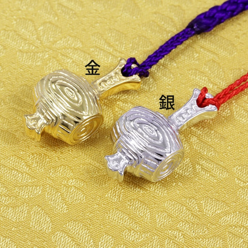 根付 黄銅・上質鍍金 小槌・こづち ゴールド 和装小物（帯・半襟