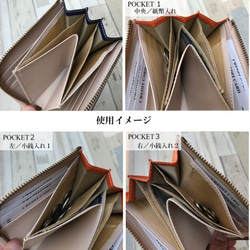 【累計1000個以上販売】【3POCKET】イタリアンレザー ミニ財布 L字ファスナー 財布 レディース コンパクト本革 5枚目の画像