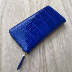 【ブルー／Normal】シャイニング クロコダイル クロコ 財布 メンズ レディース 本物 長財布 シャイニング 8枚目の画像