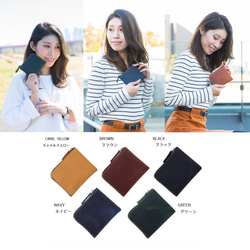 【人気】ミニ財布 L字ファスナー 財布 レディース コンパクト オイルレザー 本革 薄い 小さい L字 4枚目の画像