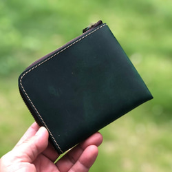 【人気】ミニ財布 L字ファスナー 財布 レディース コンパクト オイルレザー 本革 薄い 小さい L字 7枚目の画像