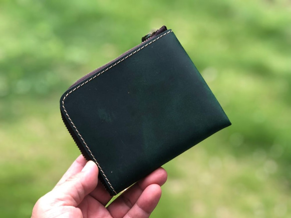 【人気】ミニ財布 L字ファスナー 財布 レディース コンパクト オイルレザー 本革 薄い 小さい L字 7枚目の画像