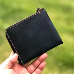 【人気】ミニ財布 L字ファスナー 財布 レディース コンパクト オイルレザー 本革 薄い 小さい L字 8枚目の画像
