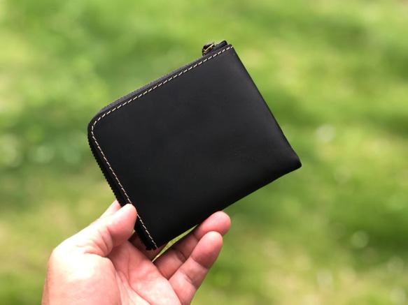 【人気】ミニ財布 L字ファスナー 財布 レディース コンパクト オイルレザー 本革 薄い 小さい L字 10枚目の画像