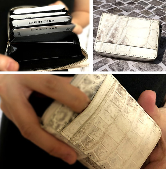 【3000円OFF】QUEEN／C ヒマラヤクロコ カードケース クロコダイル 財布 レディース アコーディオン式 4枚目の画像