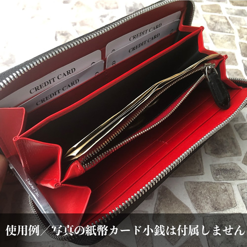 クロコダイルレザー 長財布 黒 赤 クロコダイル 長財布 本革 センター取り 肚ワニ ダブル