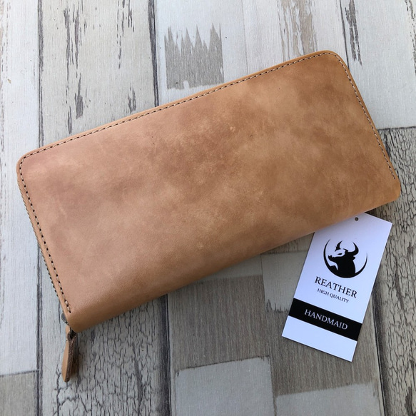 人気】 ナチュラル レザー 財布 メンズ レディース 本革 長財布