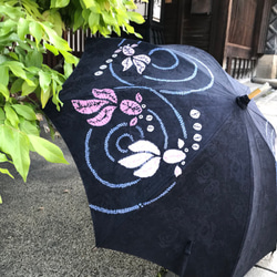 有松絞り日傘  〜桃色の金魚たち〜 1枚目の画像