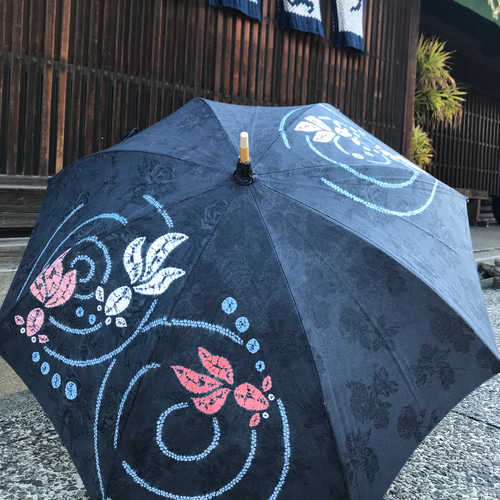 有松絞り日傘 〜桃色の金魚たちⅡ〜 傘・日傘 絞り染めしぼるん
