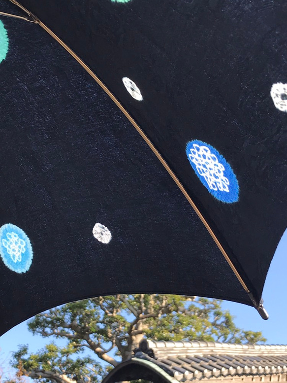 有松絞り日傘  〜みずたま〜 4枚目の画像