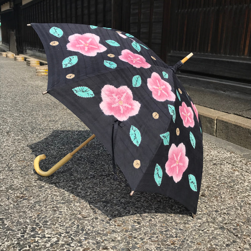 有松絞り日傘 〜満開の花の下で〜 傘・日傘 絞り染めしぼるん 通販