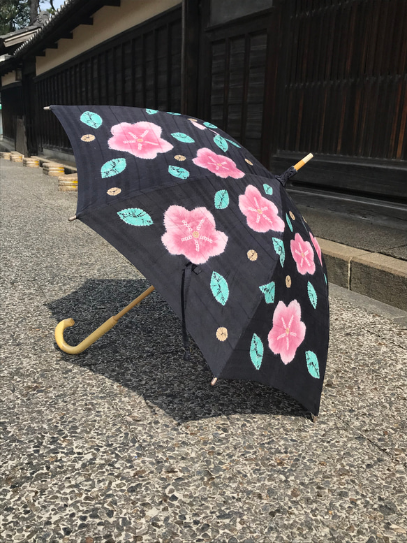 有松絞り日傘　〜満開の花の下で〜 2枚目の画像