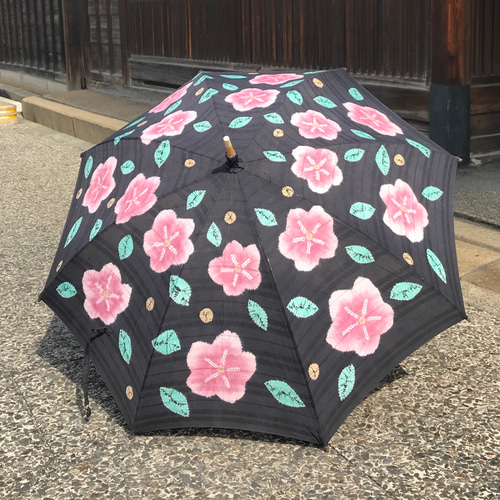 有松絞り日傘 〜満開の花の下で〜 傘・日傘 絞り染めしぼるん 通販
