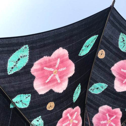 有松絞り日傘 〜満開の花の下で〜 傘・日傘 絞り染めしぼるん 通販