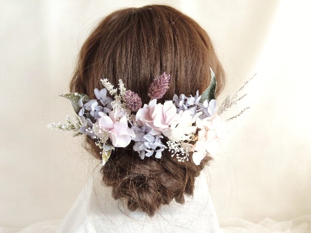 ドライフラワー　ウェディング　ヘッドパーツ　成人式髪飾り　結婚式髪飾り　成人式　卒業式　結婚式　成人式前撮り　前撮り