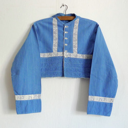 チェコの民族衣装 青色ストライプの上着 1枚目の画像