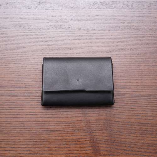 【イタリアンレザー】 ミニ財布 （ 黒 ）【 ハンドメイド 】 新作品 数量限定 黒 イタリアンレザー メンズ 牛革本革