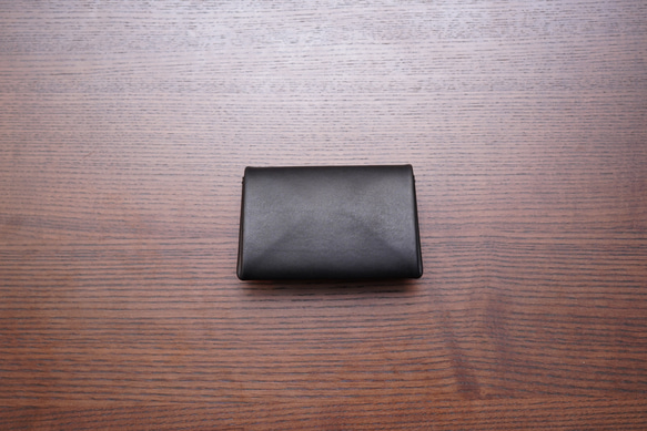 イタリアンレザー　折り紙　コインケース　ミニ財布　黒 5枚目の画像