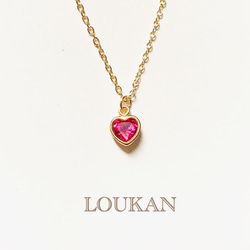 ハートちゃん❣️ミステリーセッティングルビーハートモチーフネックレス ルビー 0.75ct ハートミステリーセッティング ダイヤモンド