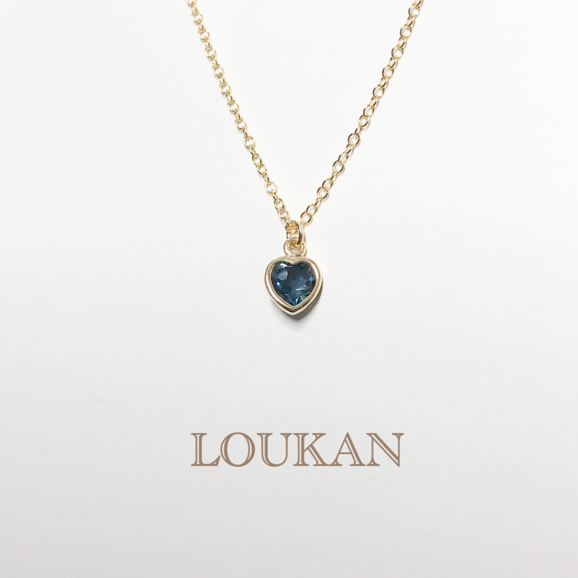 天然石ロンドンブルートパーズハートネックレス
