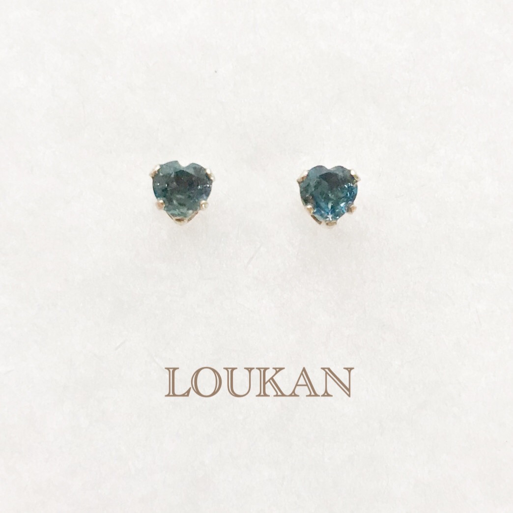 天然石ロンドンブルートパーズハート一粒ピアス